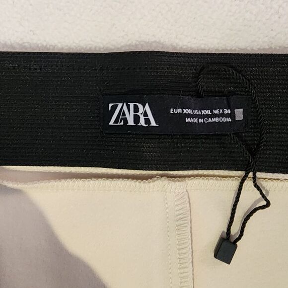 ZARA Cream High Waisted Sailor Pants with Gold Buttons Nautical Style XXL - Picture 3 of 6